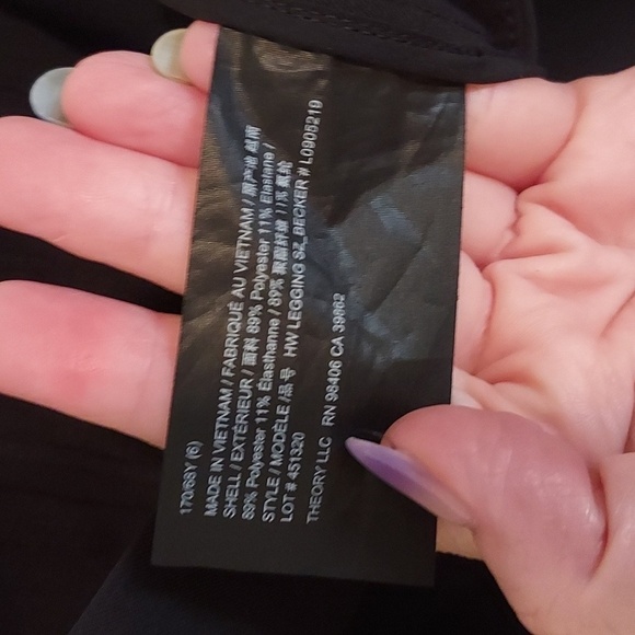 Theory Becker High Waist Black Legging Zip Leg Pants - Picture 11 of 12